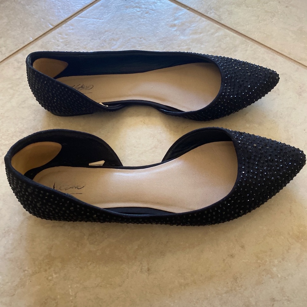 Target: black sequin flats. Size 8.